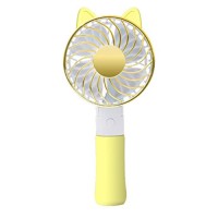 Mini Handheld Fan Yeefant No Pedestal Handheld USB Fox Ear Fan Personal Desk Desktop Table Cooling Rechargeable Portable for Office Room Outdoor Household Traveling Yellow - B07CSY5LP5